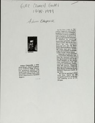Adam Chepenik Newspaper Clipping, 1999