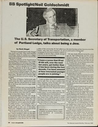 BB Spotlight Neil Goldschmidt Magazine Clipping, February 1980