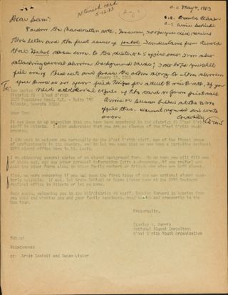 Stanley W. Harris to Sam Kaplan Letter, May 4, 1983