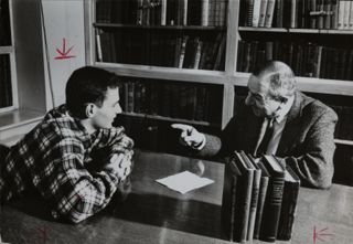 Fred Shapiro and Jack Levin Having Conversation Photograph, April 1959