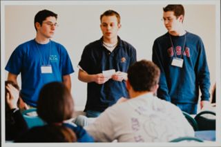 Ori Feibush, Lawrence Nadel, and Others at Lecture Session Photograph