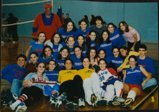 Lauren Hradecky and Other Members Posing as Volleyball Champions Photograph, 1999-2000