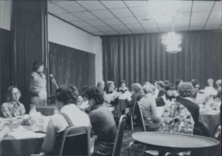 Ina Pollack Leads Women in Bircat at Jersey Region Presidents Forum Photograph, 1976