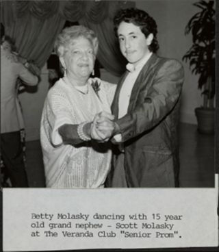 Betty Molasky Dancing With Grand Nephew Scott Molasky for Senior Prom Photograph, 1989