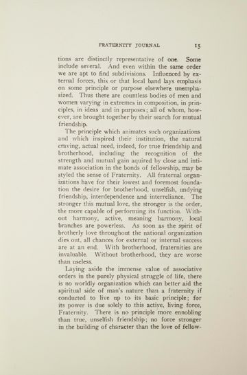 Fraternity, October 1909, Continued