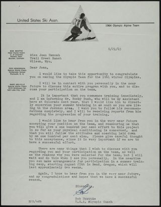 Bob Beattie to Joan Hannah Letter, June 21, 1963