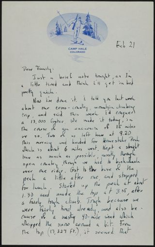 Dick to Family Letter, February 21, 1943