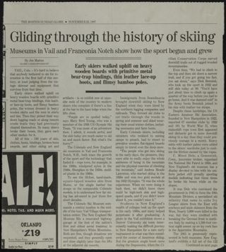 Gliding Through the History of Skiing Newspaper Clipping, November 23, 1997