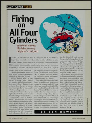 Firing on All Four Cylinders Magazine Clipping, December 2003
