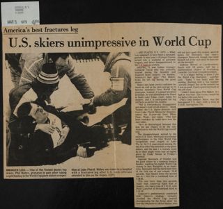 U.S. Skiers Unimpressive in World Cup Newspaper Clipping, March 5, 1979