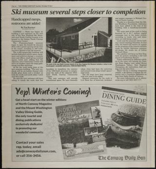 Ski Museum Several Steps Closer to Completion Newspaper Clipping, November 4, 2017