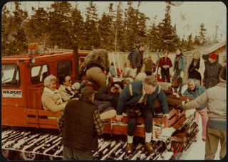 Skiers on a Truck Bed Photograph, 1970s