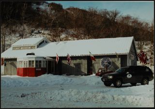 New England Ski Museum Building and Jeep Photograph, December 2, 2002