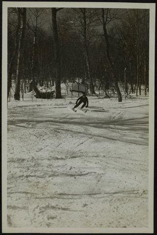 Christine Reid Running the Sherburne Trail Photograph, February 23, 1936