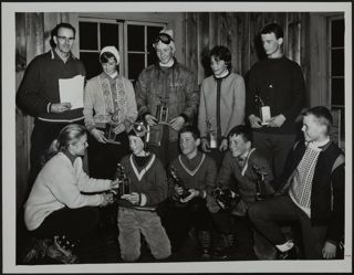 Ten Skiers With Trophies Photograph, January 29, 1961