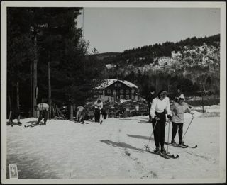 Belknap Skiers and Parking Lot Photograph