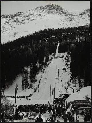 St. Moritz Olympics Ski Jump Photograph, 1948