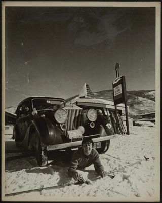 Skier Under Automobile at Aspen Ski School Photograph