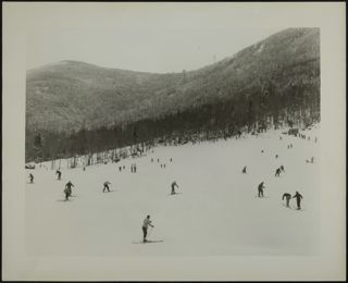 Skiers on Banshee Slope Photograph, 1930s