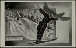 Garmisch Partenkirchen Olympic Postcard, February 16, 1936
