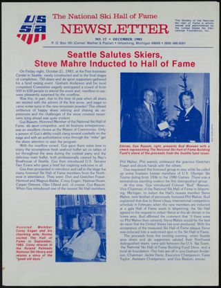 The National Ski Hall of Fame Newsletter, No. 17, December 1983