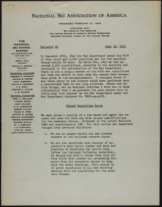 National Ski Patrol System Bulletin, No. 16, June 10, 1943