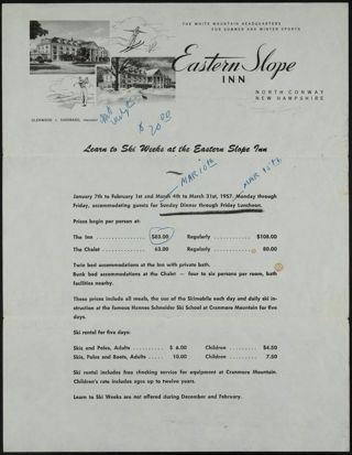 Learn to Ski Weeks at the Eastern Slope Inn, 1957