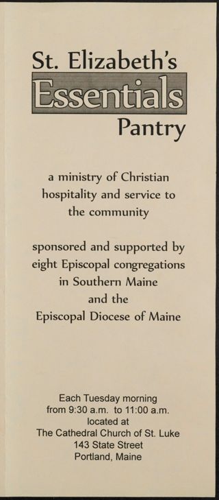 St. Elizabeth's Essentials Pantry Brochure