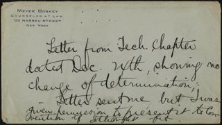 Walter M. Butts to Officers and Members of the Delta Sigma Phi Fraternity Letter, December 24, 1908