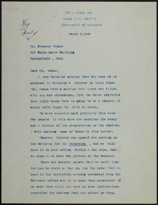 Maurice A. Dunn to Mr. Wacker Letter, March 8, 1949