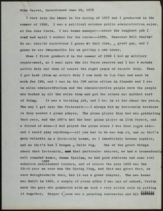 Mike Deaver Oral History Transcript, June 29, 1976
