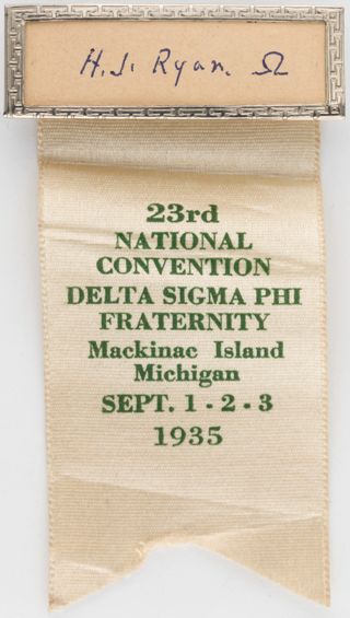 H.J. Ryan Convention Name Tag, 1935