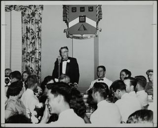 President Smith Speaking at Convention Banquet Photograph, 1953