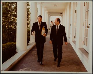 Michael Deaver Walking With Ronald Reagan Photograph, 1981-1989