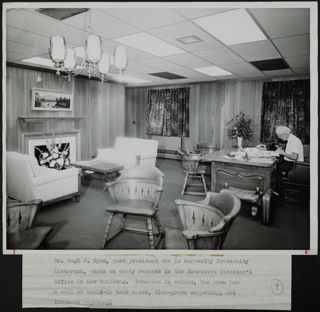 Hugh J. Ryan Working in Executive Director Office Photograph, 1960s