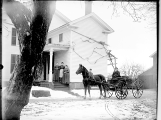 Leaving home. Yale Farm, Meriden, Connecticut.