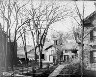 View from Parsonage east to Mrs Bailey's and Winter Street Church