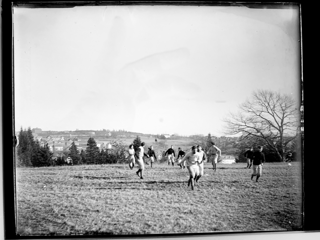 Kicking the football down the field