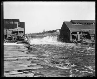 Damaged Mill Buildings During Flood