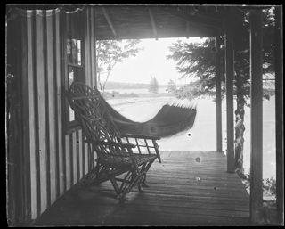 Veranda, cottage at Pleasant Beach, 1900