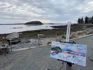 Plein Air Painting on the Shore Path, Bar Harbor