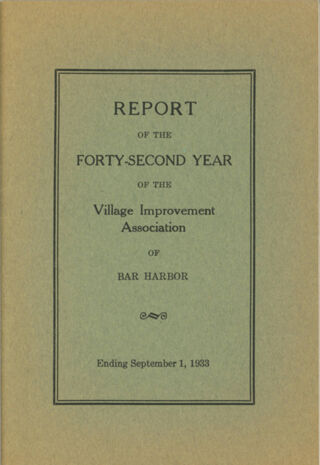Forty-second Annual Report of the Bar Harbor Village Improvement Association, 1931