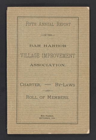 Fifth Annual Report of the Bar Harbor Village Improvement Association, September 1894