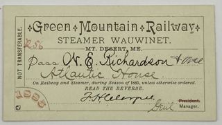 Green Mountain Railway Ticket