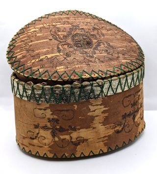 Etched Birch Bark Basket