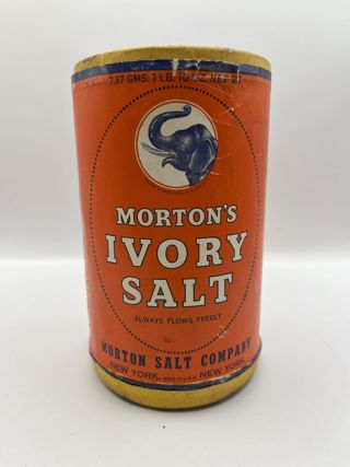 Morton's Ivory Salt Container