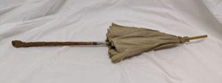 White Parasol with Wooden Handle