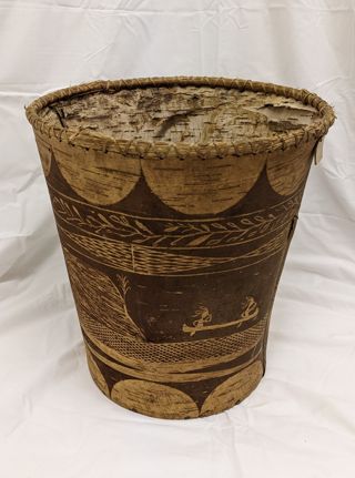 Illustrated Birch Bark Basket