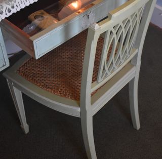 Green Wicker and Wood Chair