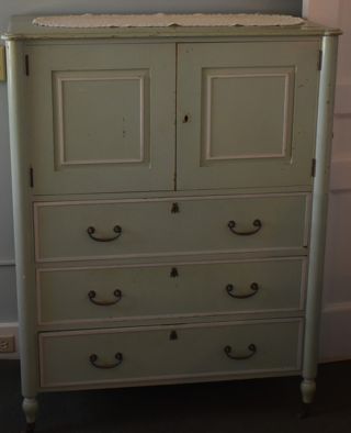 Green Painted Wooden Dresser